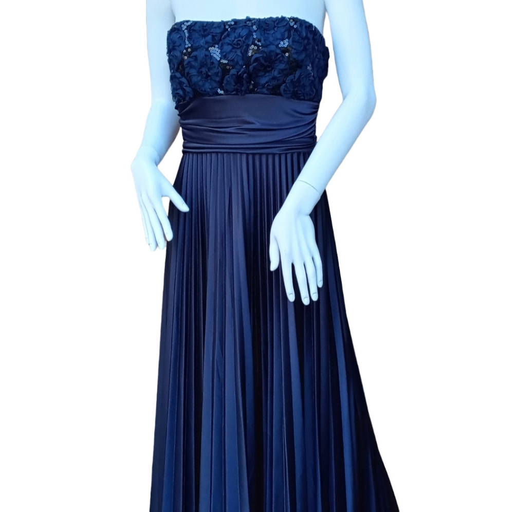 Speechless Navy Blue Sequin Prom Dress
